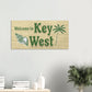 Welcome to Key West Large Canvas Wall Print on Caribbean Rays