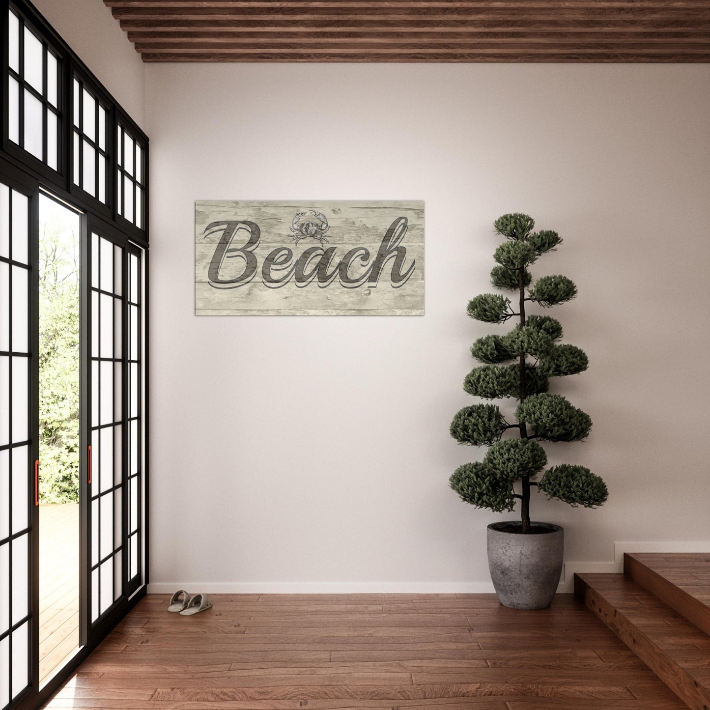 Brown Beach Large Canvas Wall Print Caribbean Rays