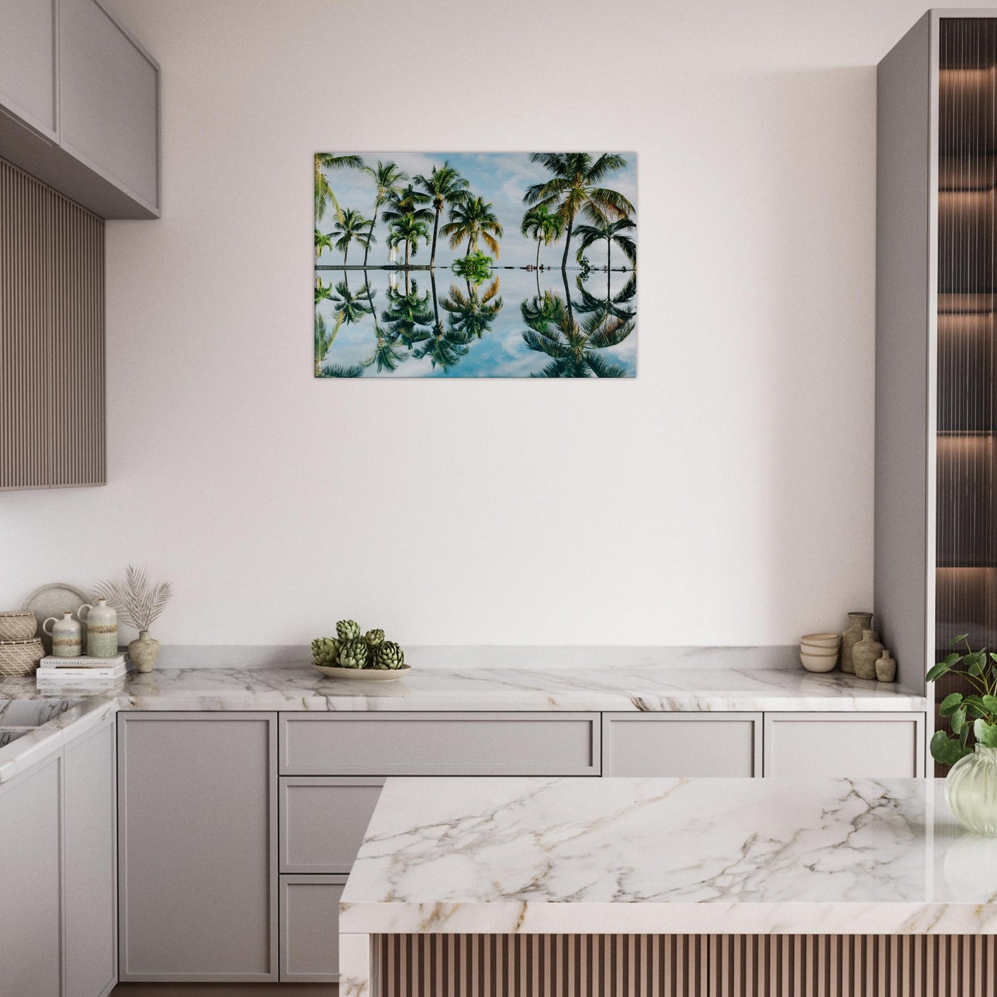 Palm Tree Reflections Canvas Wall Print at Caribbean Rays