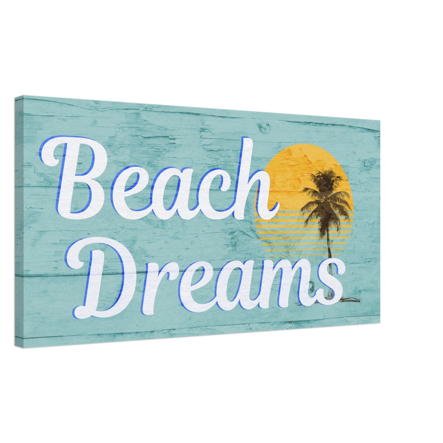 Teal Beach Dreams Large Canvas Wall Print Caribbean Rays
