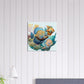 Trio Tropical Fish with Coral Left Canvas Wall Print on Caribbean Rays