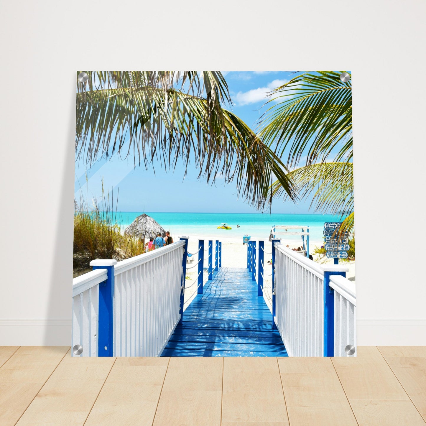 Blue Walk Way to Paradise Acrylic Wall Print by Caribbean Rays