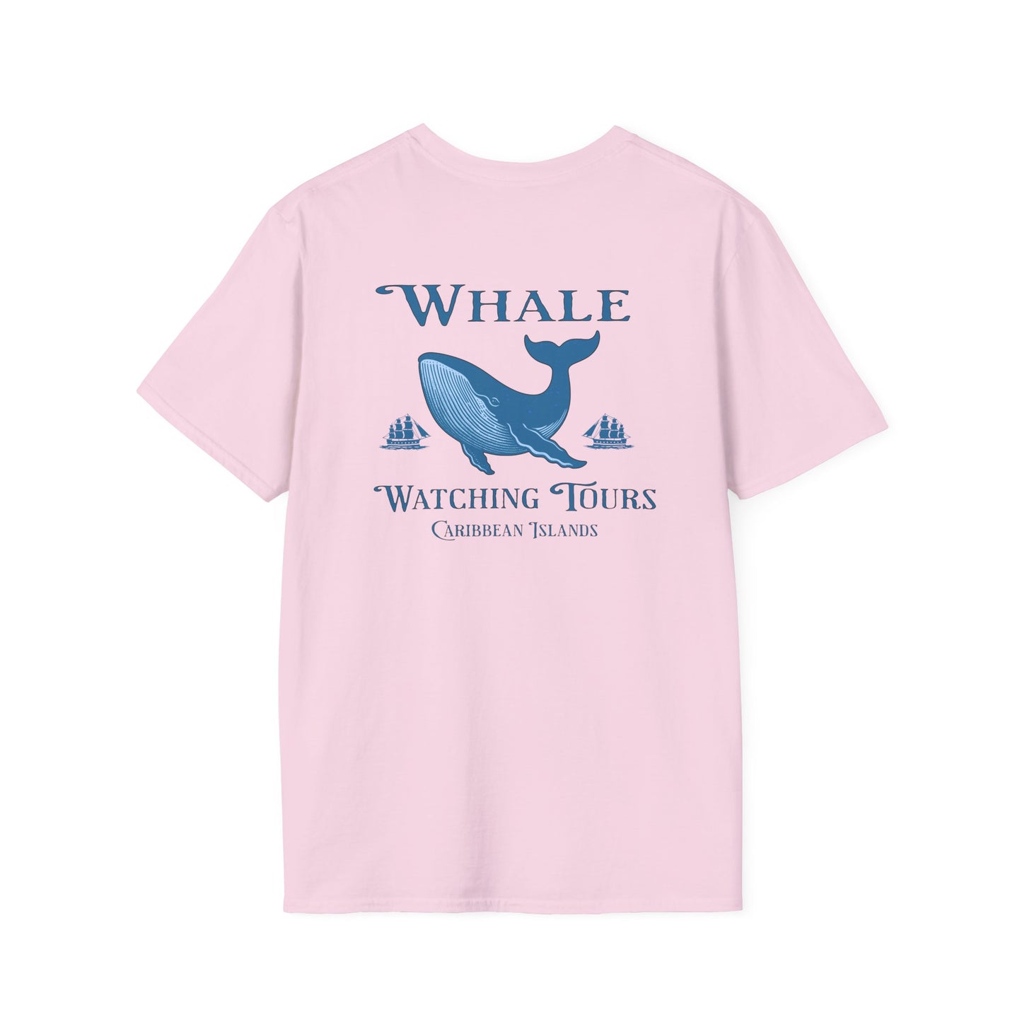 Whale Watching Tours Unisex Softstyle T-Shirt at Caribbean Rays