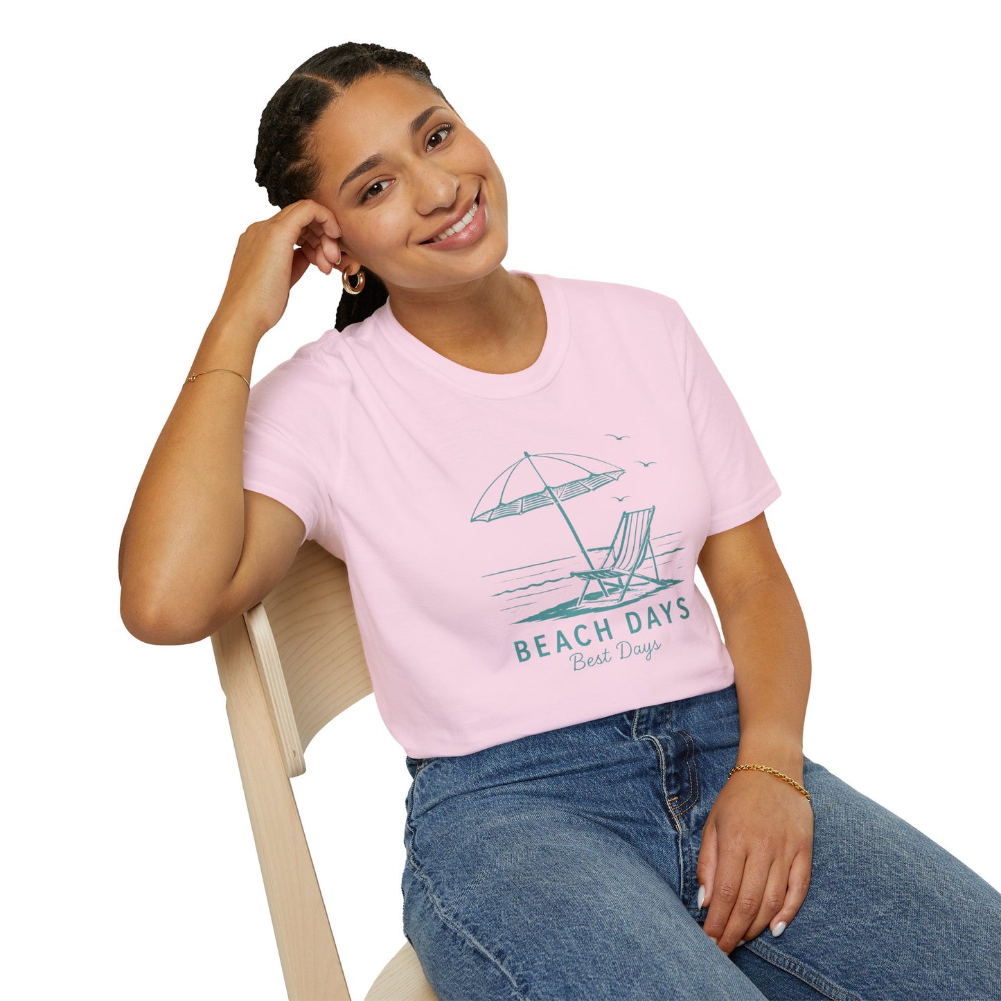 Beach Days T-Shirt — Relaxing Beach Chair & Umbrella Graphic