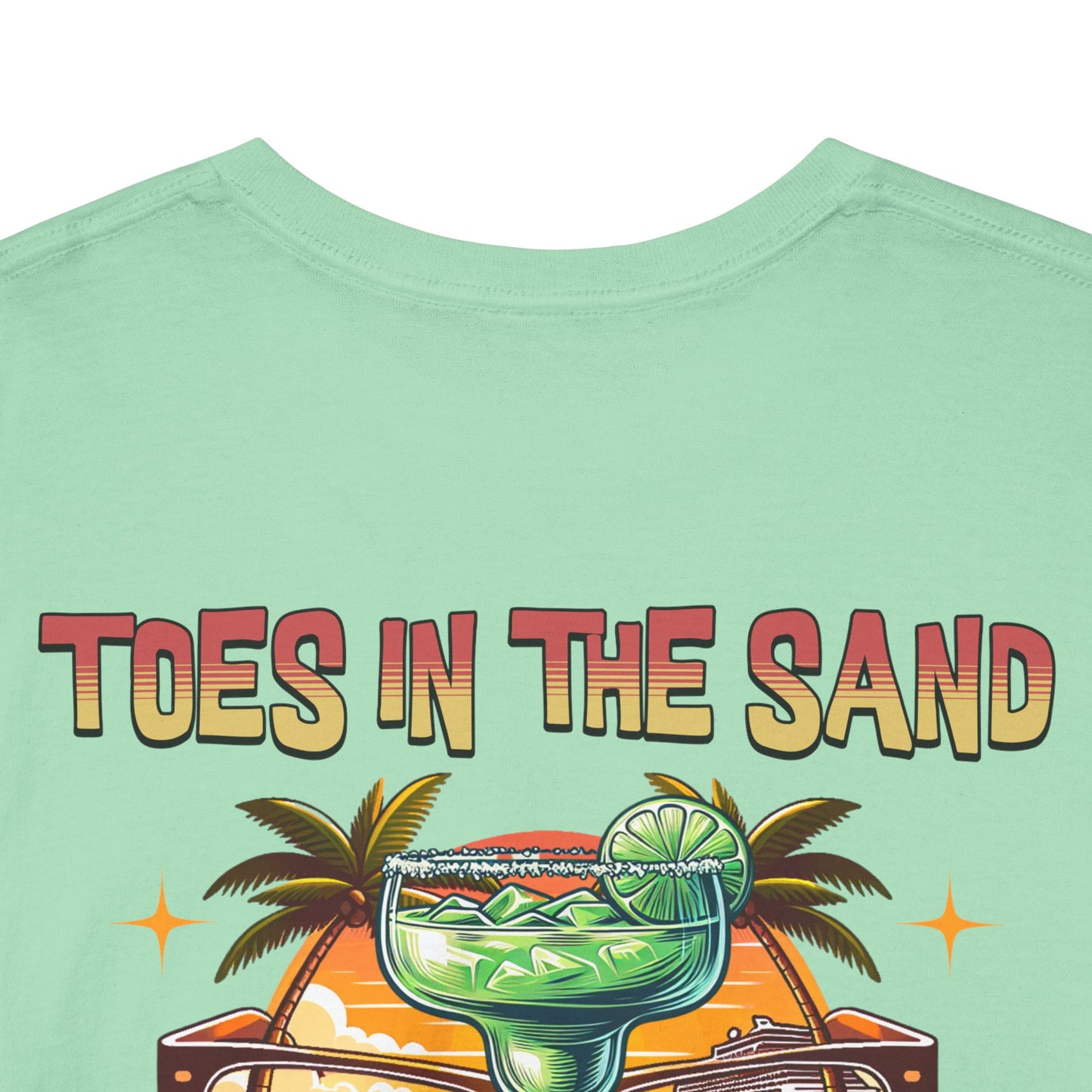 Toes in the Sand A Margarita in My Hand Unisex Heavy Cotton Tee