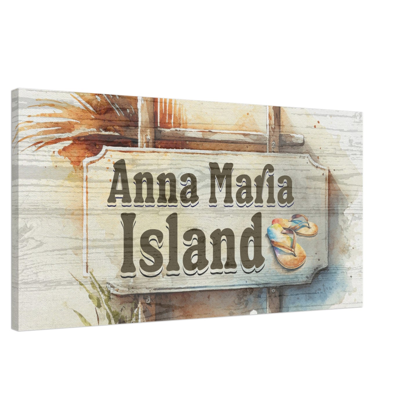 Anna Maria Sign Large Canvas Wall Print Caribbean Rays