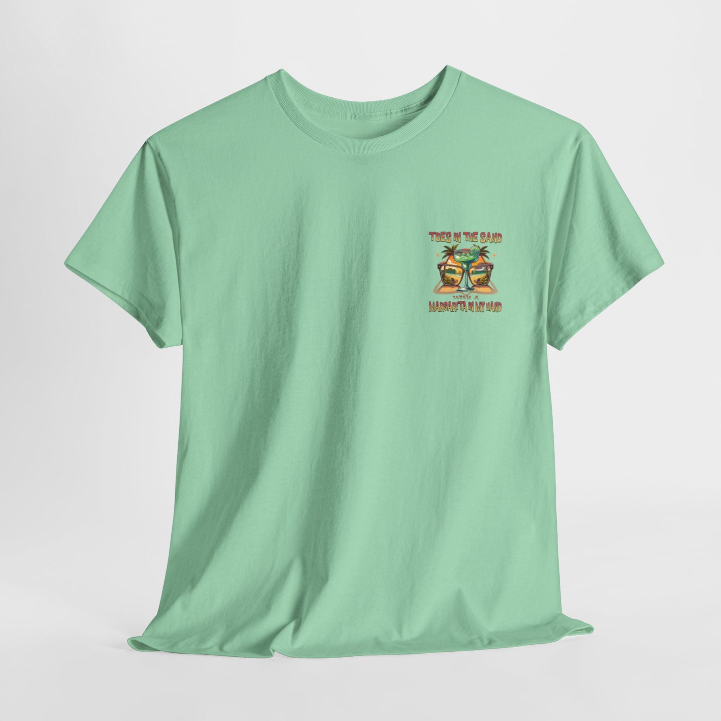 Toes in the Sand A Margarita in My Hand Unisex Heavy Cotton Tee