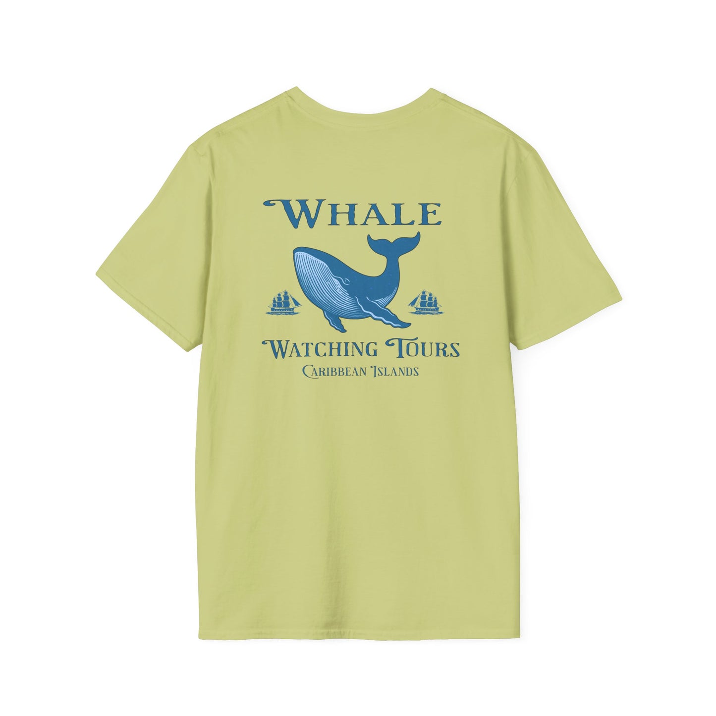 Whale Watching Tours Unisex Softstyle T-Shirt at Caribbean Rays