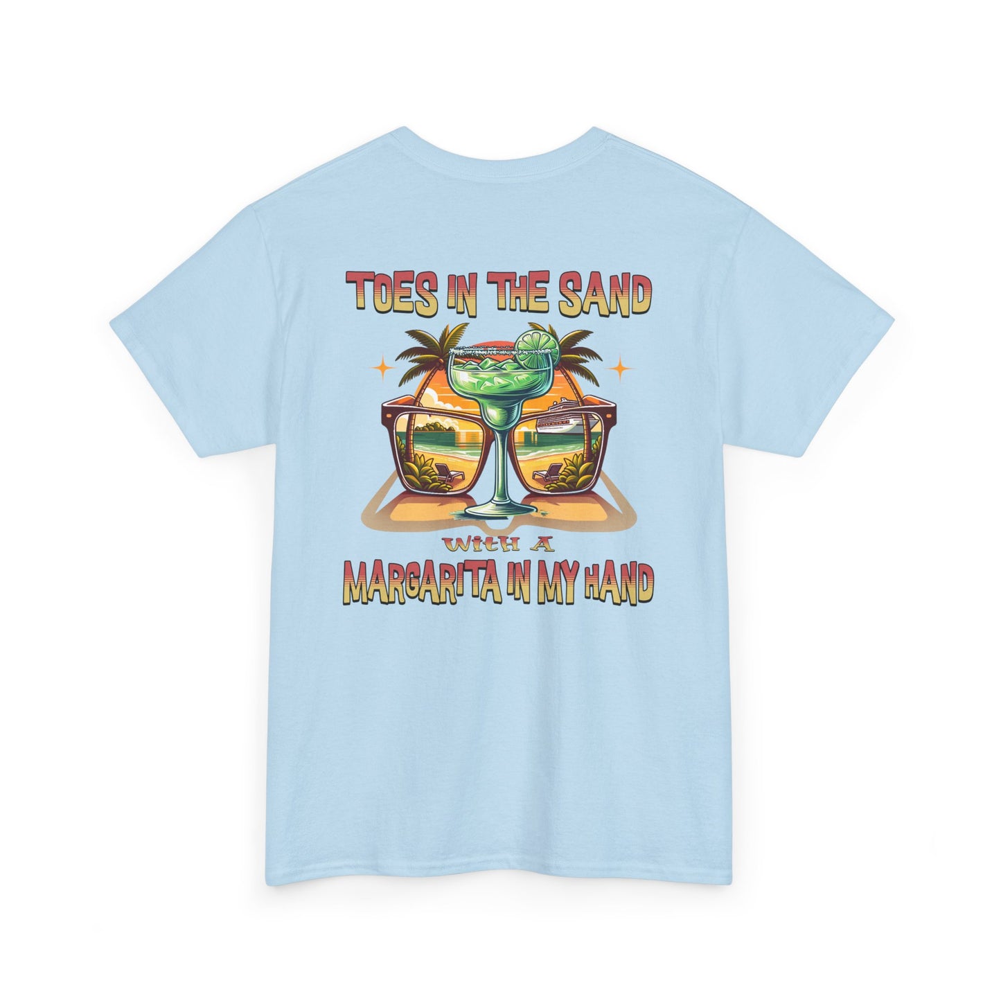 Toes in the Sand A Margarita in My Hand Unisex Heavy Cotton Tee - Caibbean Rays