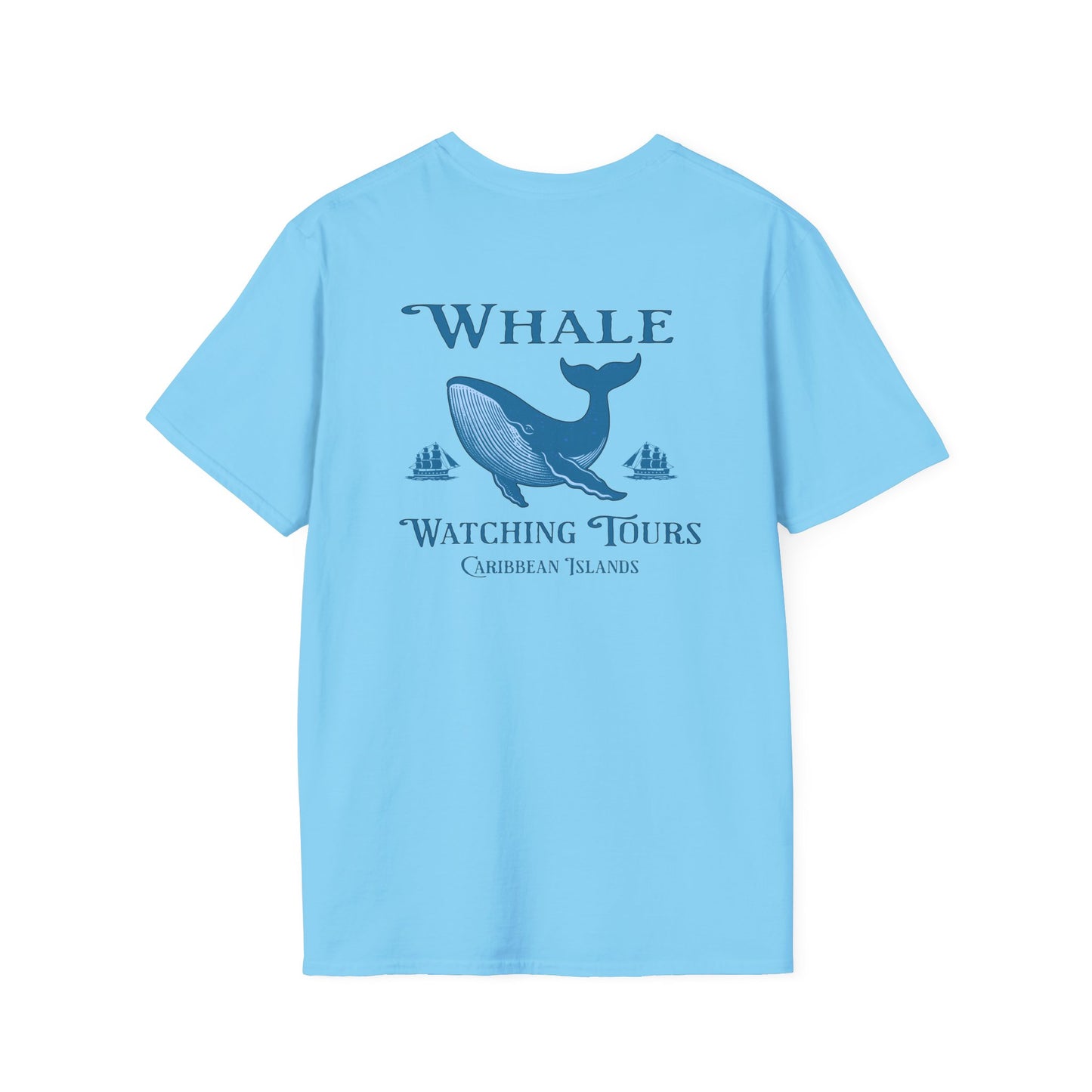 Whale Watching Tours Unisex Softstyle T-Shirt at Caribbean Rays