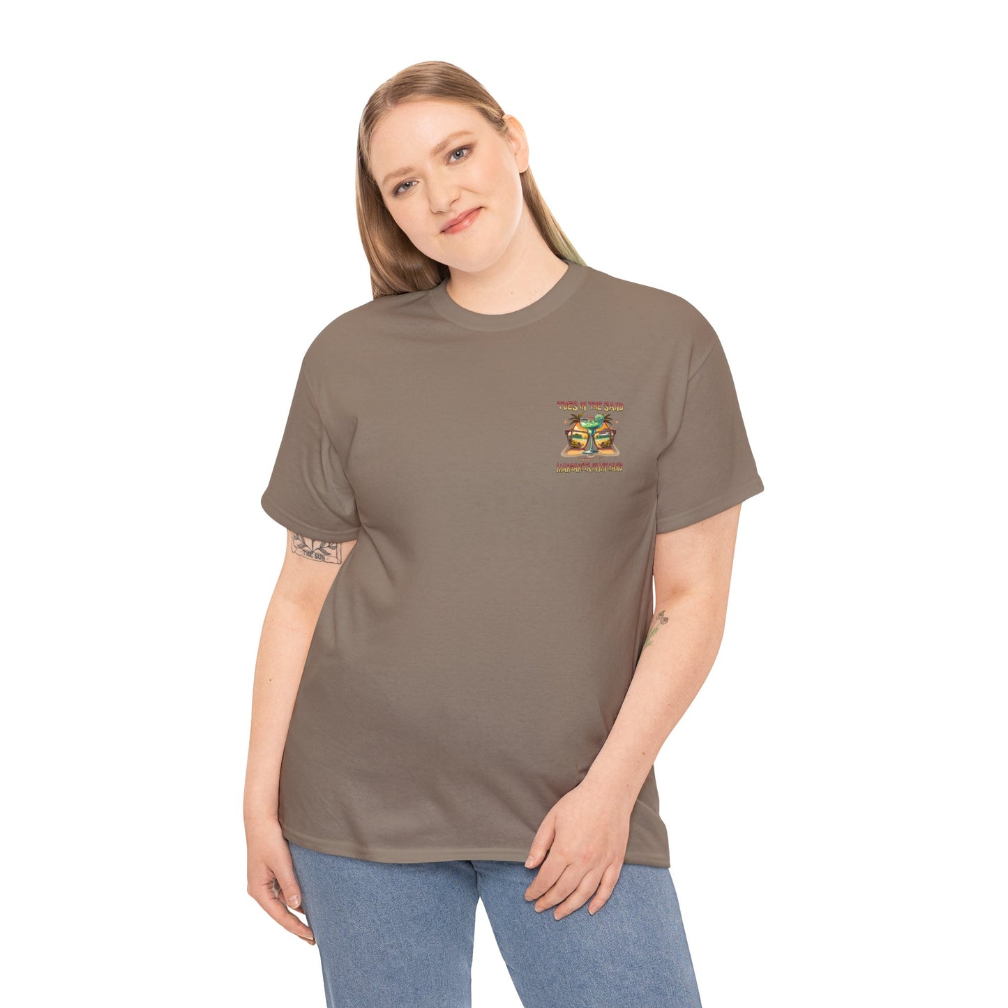 Toes in the Sand A Margarita in My Hand Unisex Heavy Cotton Tee