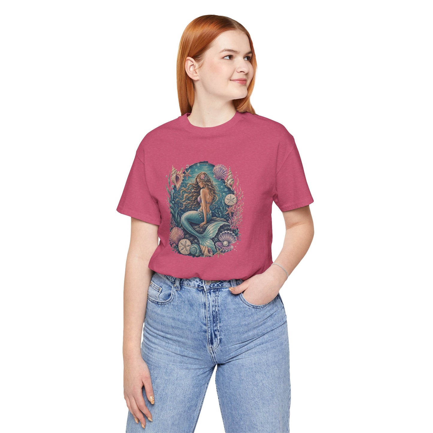 Mermaid Beach Graphic Tee - Vintage Ocean Illustration T-Shirt