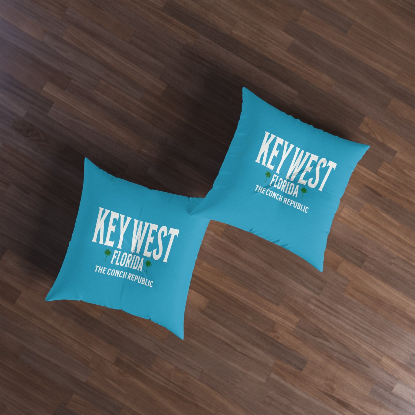 Key West Tufted Floor Pillow, Square on Caribbean Rays