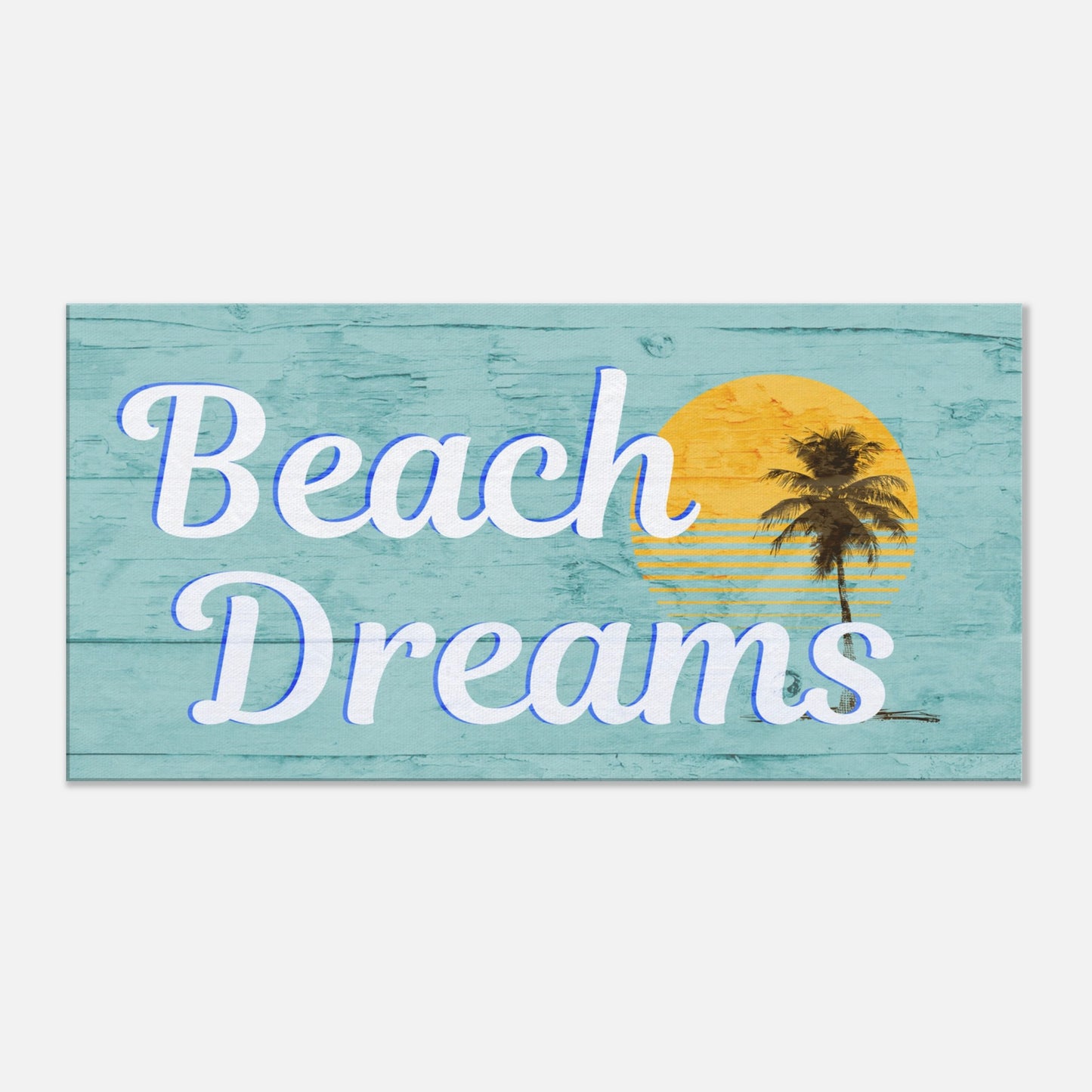 Teal Beach Dreams Large Canvas Wall Print by Caribbean Rays