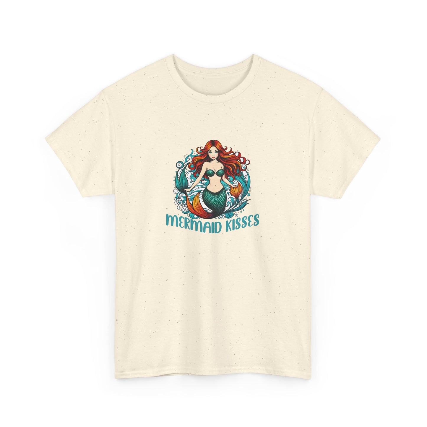 Mermaid Kisses Unisex Heavy Cotton Tee – Fun, Relaxed Vibe for Ocean Lovers