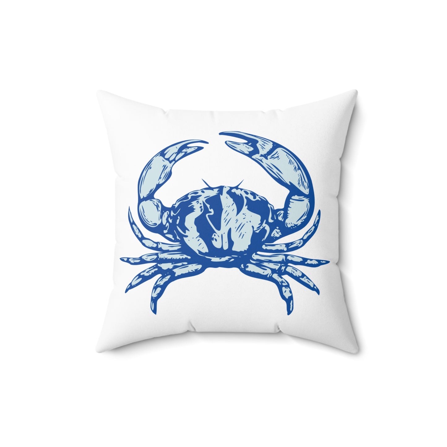 Crab Blue Spun Polyester Square Pillow at Caribbean Rays