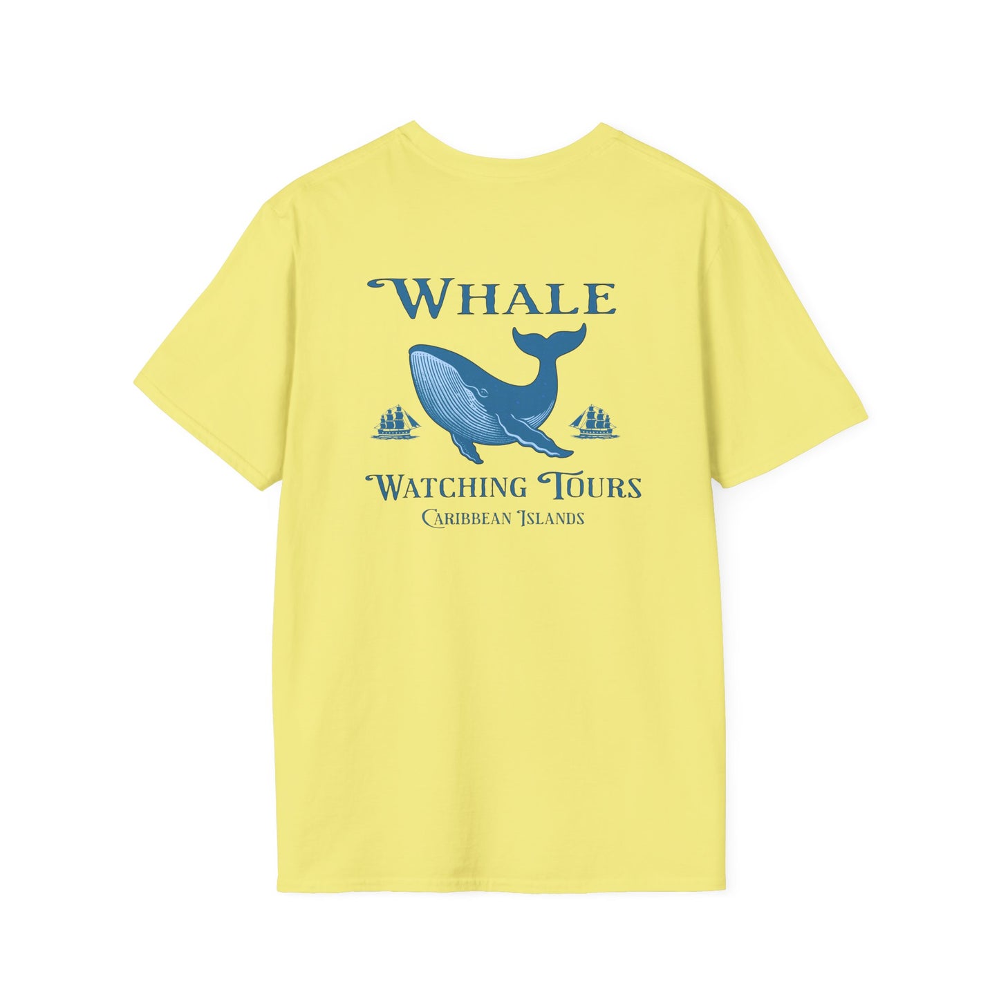 Whale Watching Tours Unisex Softstyle T-Shirt - Caribbean Rays