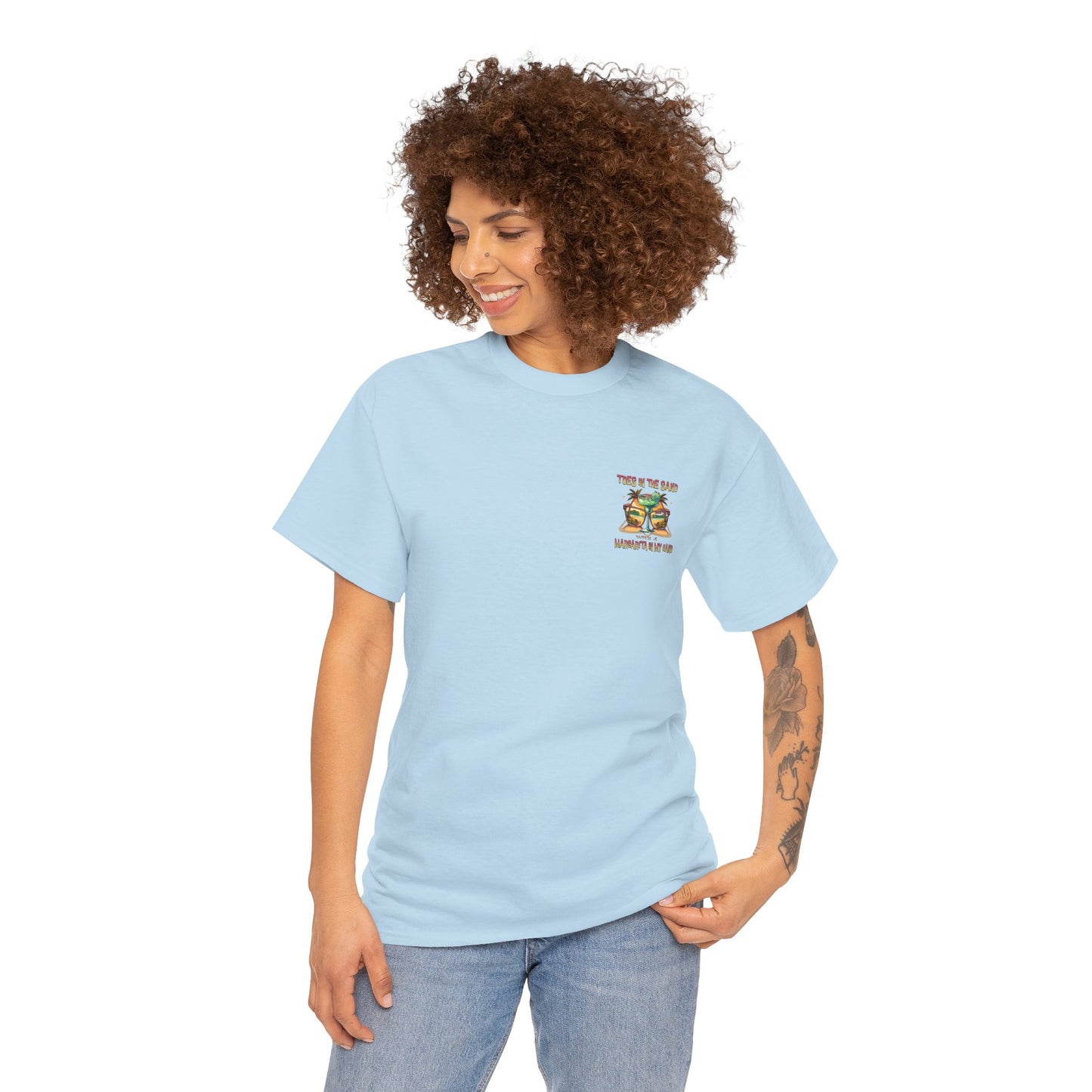 Toes in the Sand A Margarita in My Hand Unisex Heavy Cotton Tee