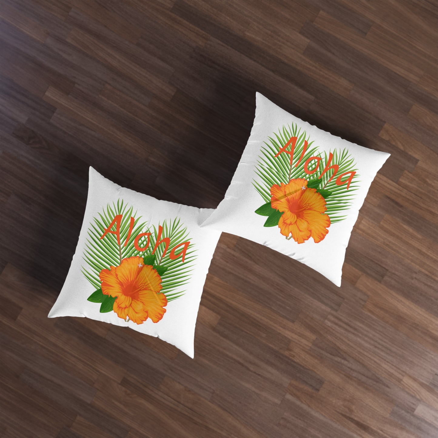 Aloha Tufted Floor Pillow, Square Caribbean Rays