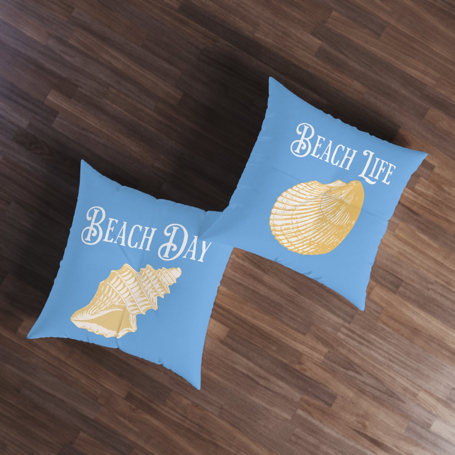 Beach Day Tufted Floor Pillow, Square Caribbean Rays