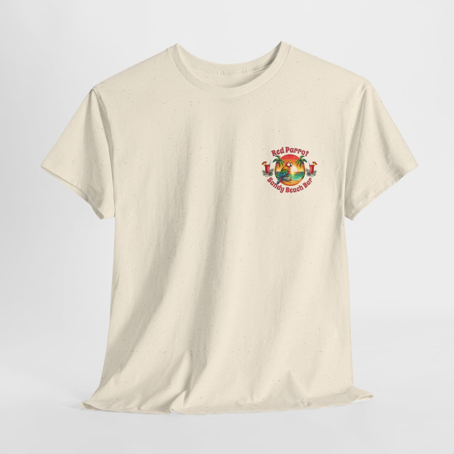 Red Parrot Sandy Beach Bar Unisex Casual Wear T-shirt