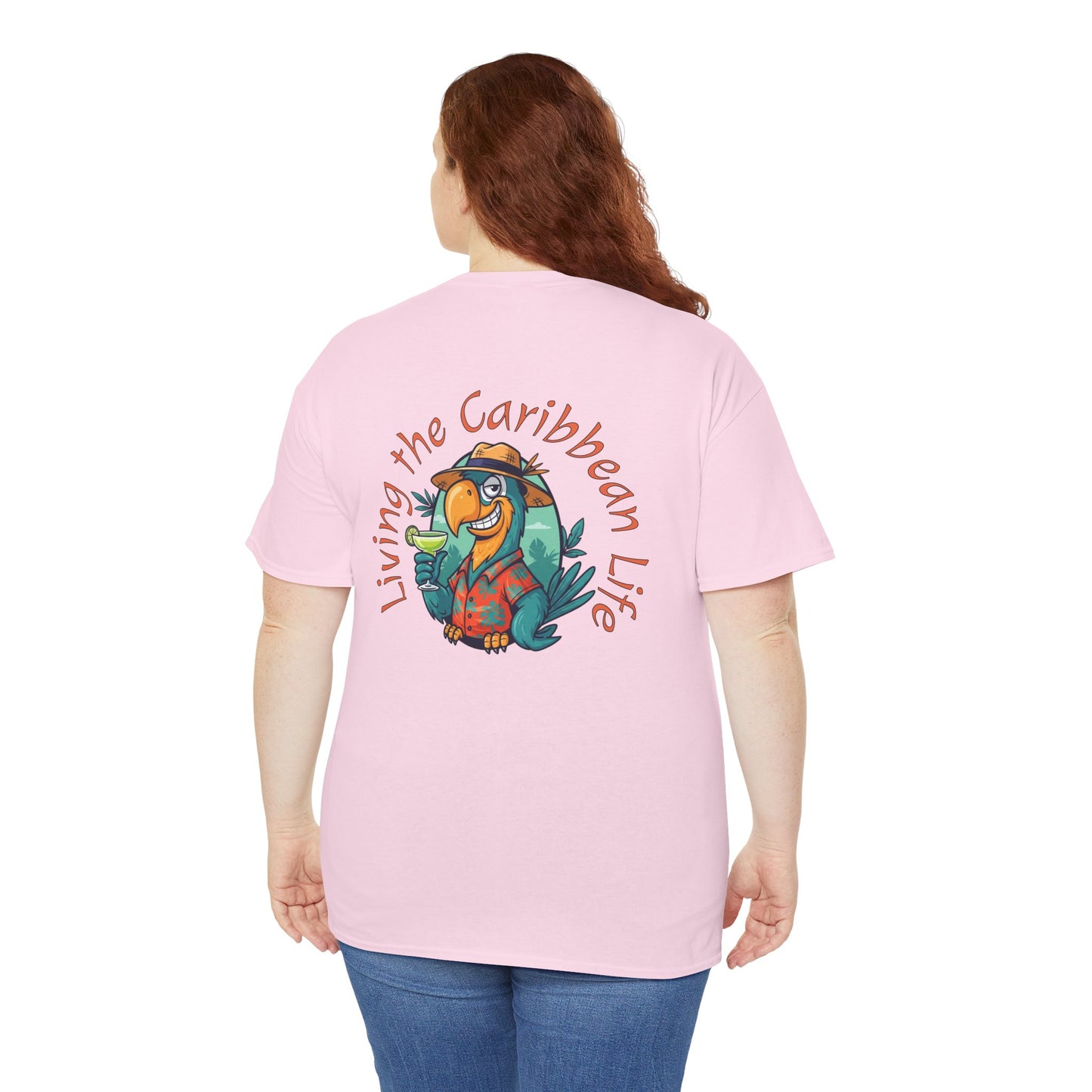 "Living the Caribbean Life" Parrot Vacation Tee