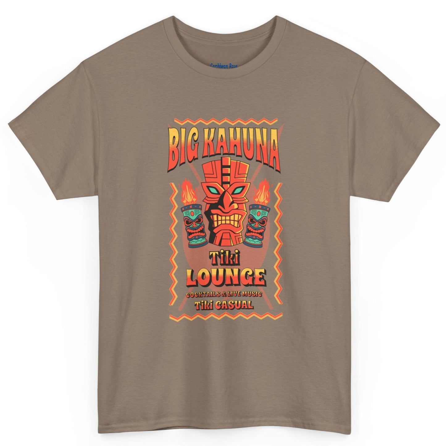 Big Kahuna Tiki Lounge Tee – Heavy Cotton Graphic Unisex T-Shirt at Caribbean Rays