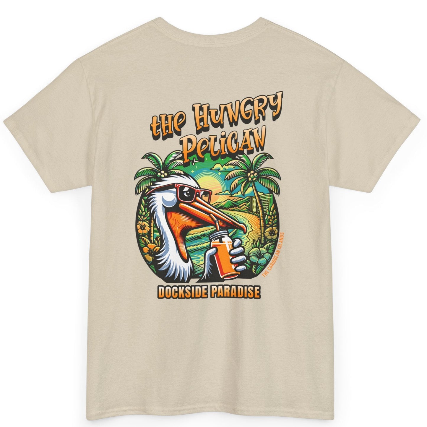 The Hungry Pelican Dockside Paradise Unisex Heavy Cotton Tee at Caribbean Rays