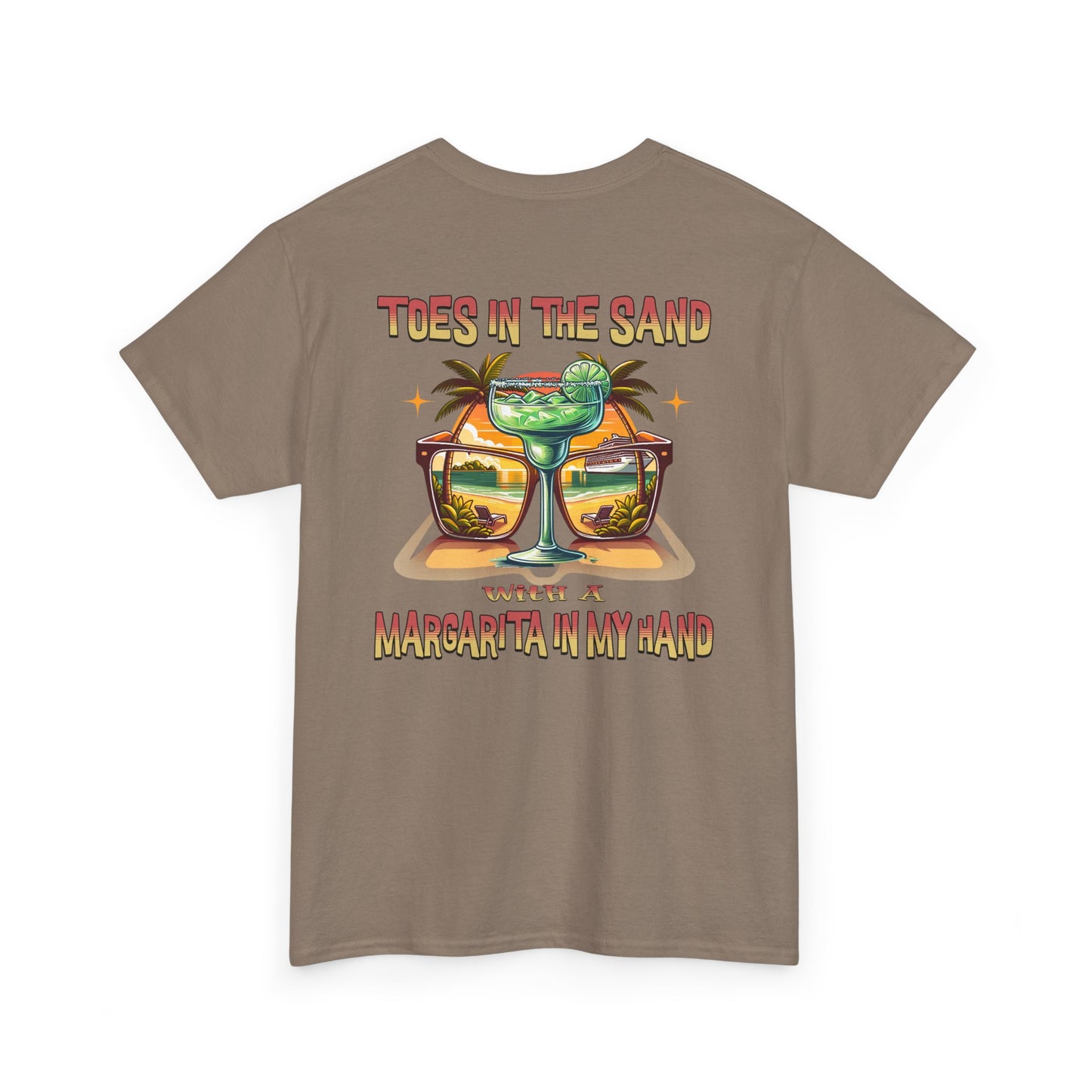 Toes in the Sand A Margarita in My Hand Unisex Heavy Cotton Tee by Caibbean Rays