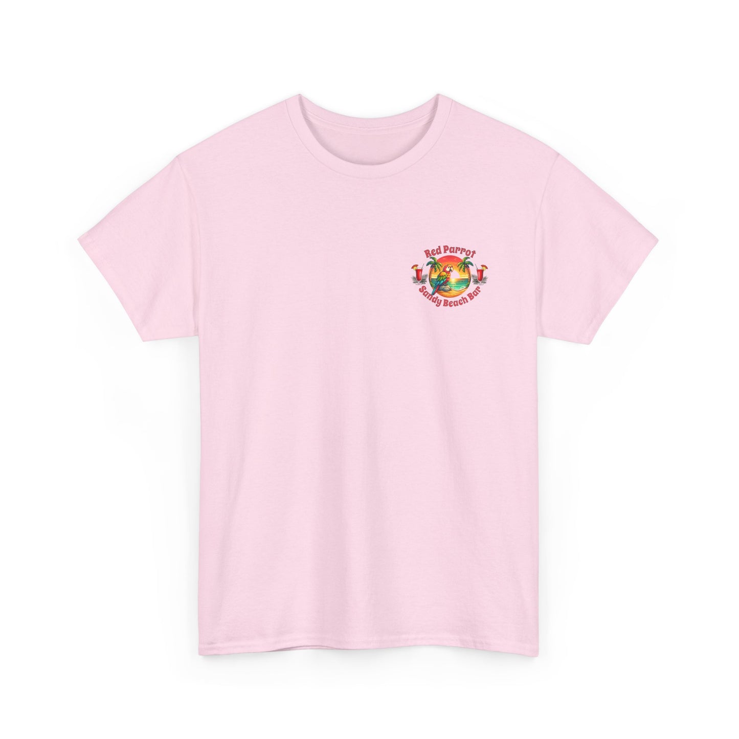 Red Parrot Sandy Beach Bar Unisex Casual Wear T-shirt