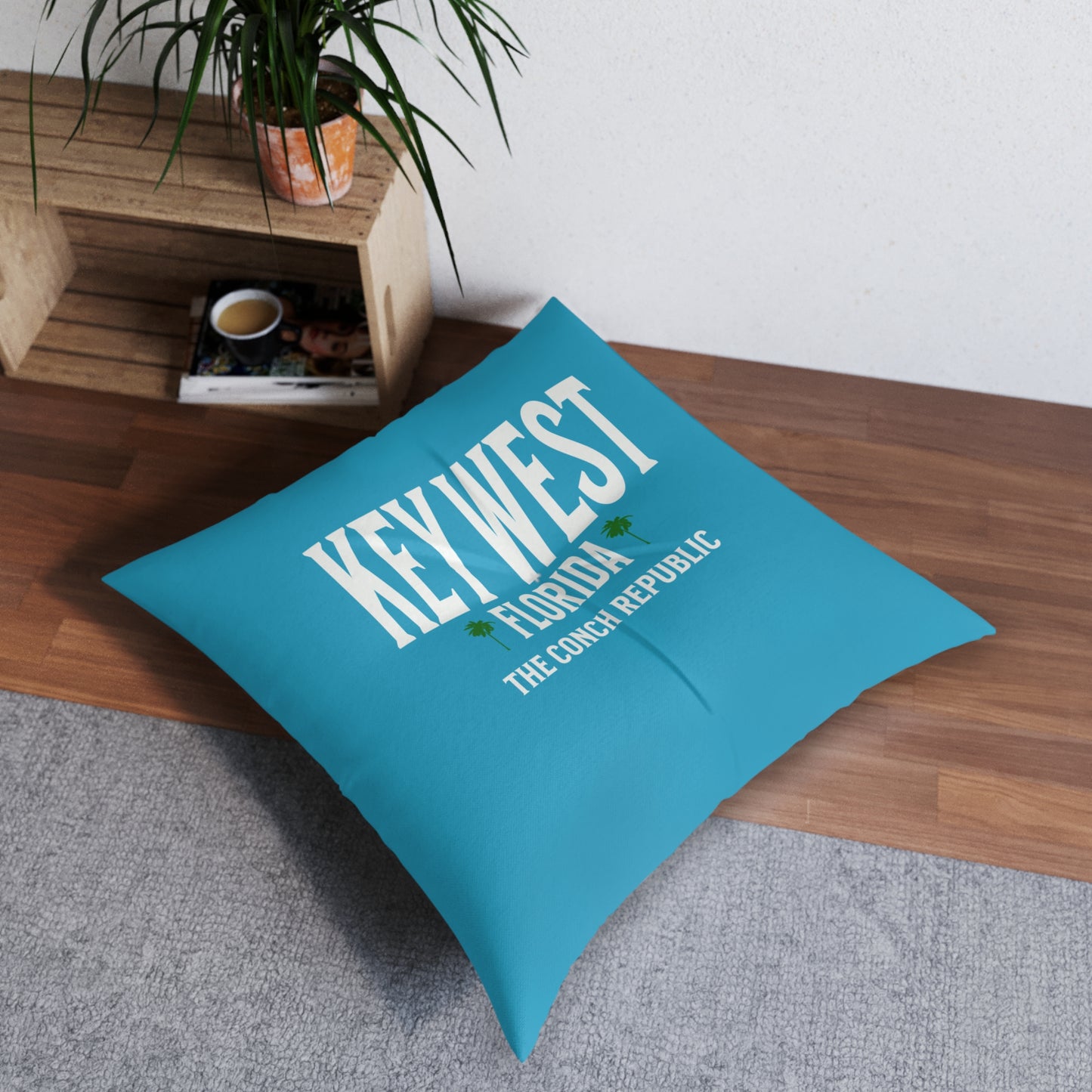 Key West Tufted Floor Pillow, Square