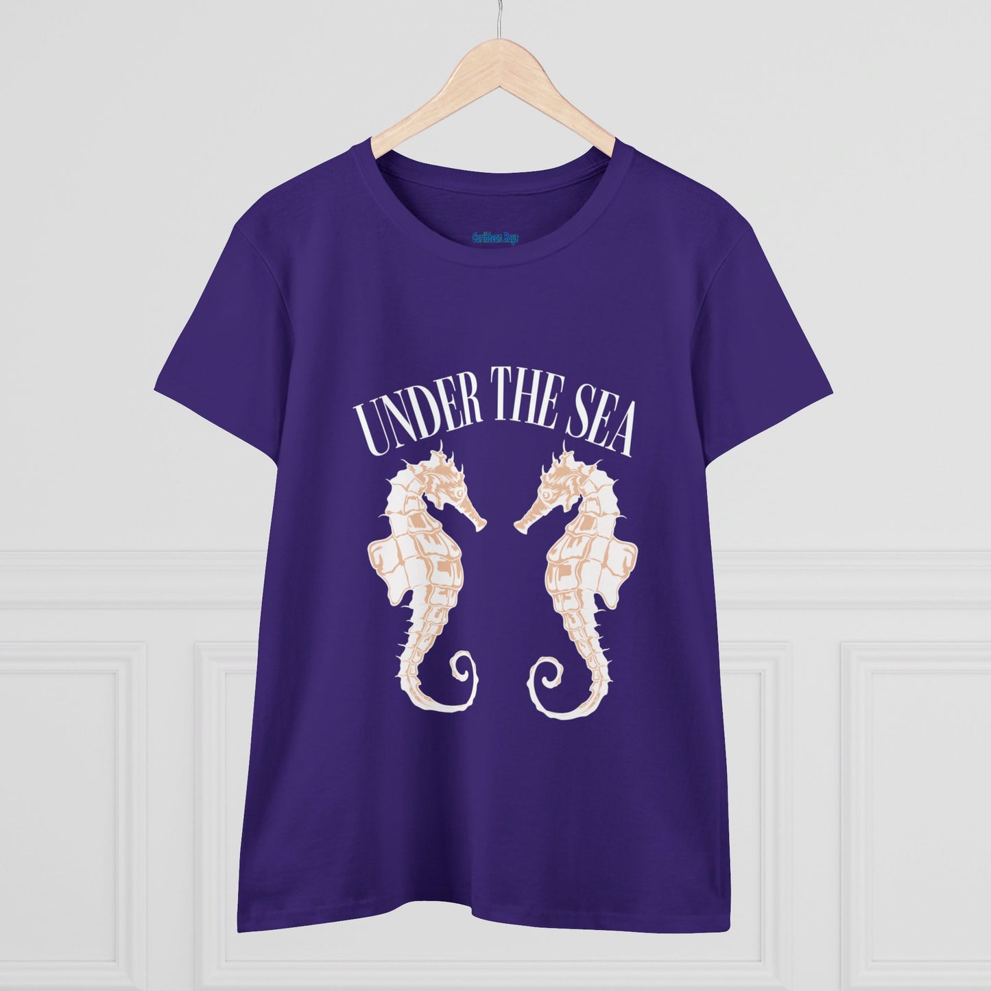 Under The Sea Seahorse Women's Midweight Cotton Tee