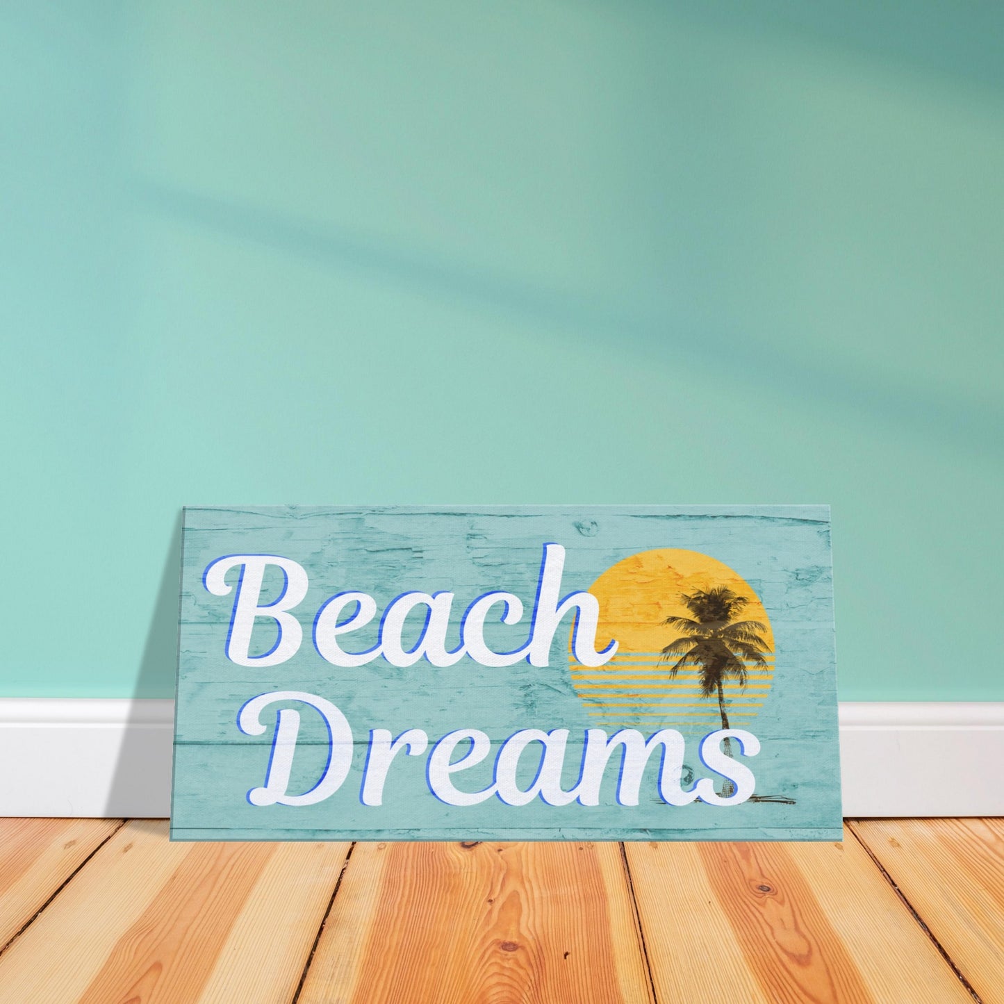 Teal Beach Dreams Large Canvas Wall Print