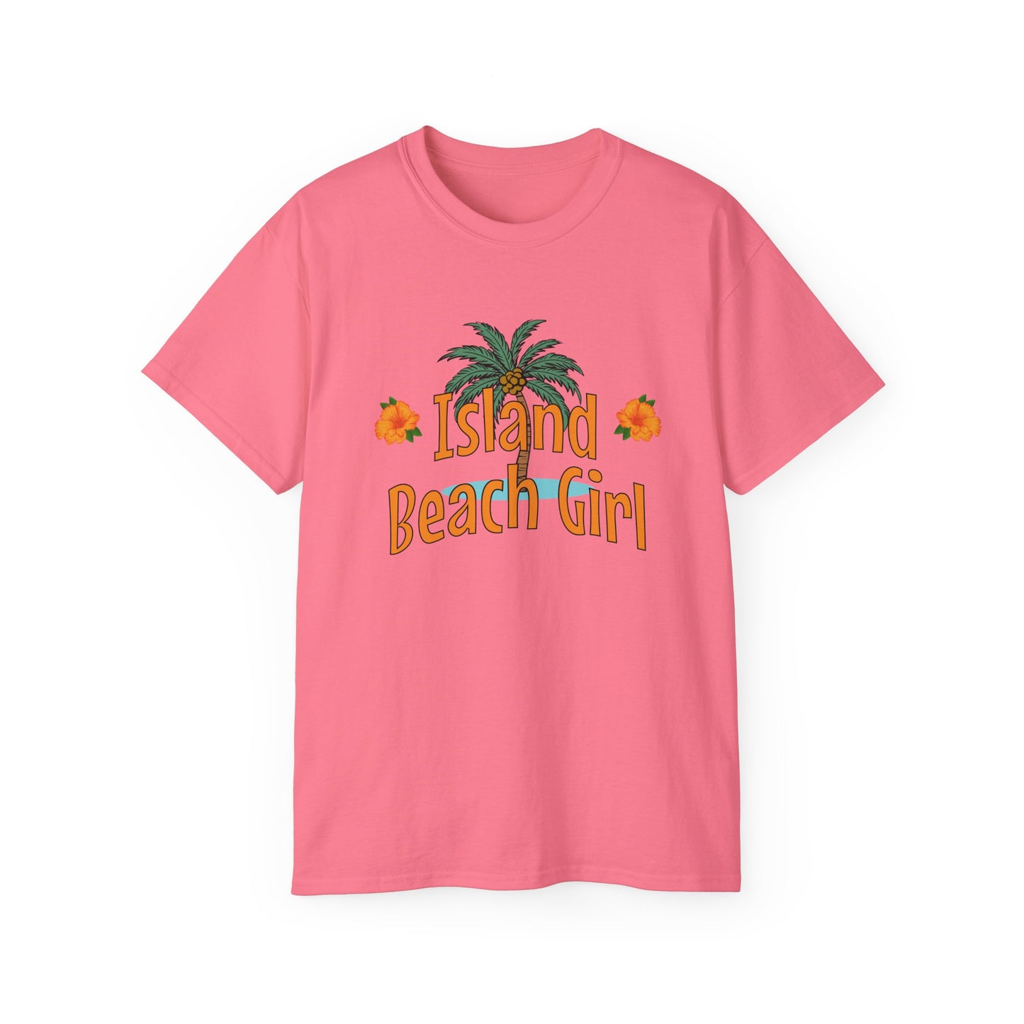 Tiki Beach Collection Island Beach Girl Unisex Ultra Cotton Tee on Caribbean Rays
