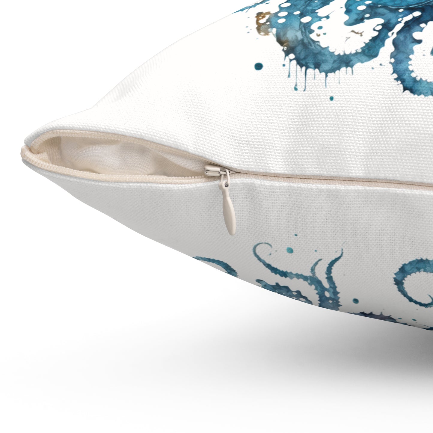 Octopus Spun Polyester Square Pillow - Caribbean Rays