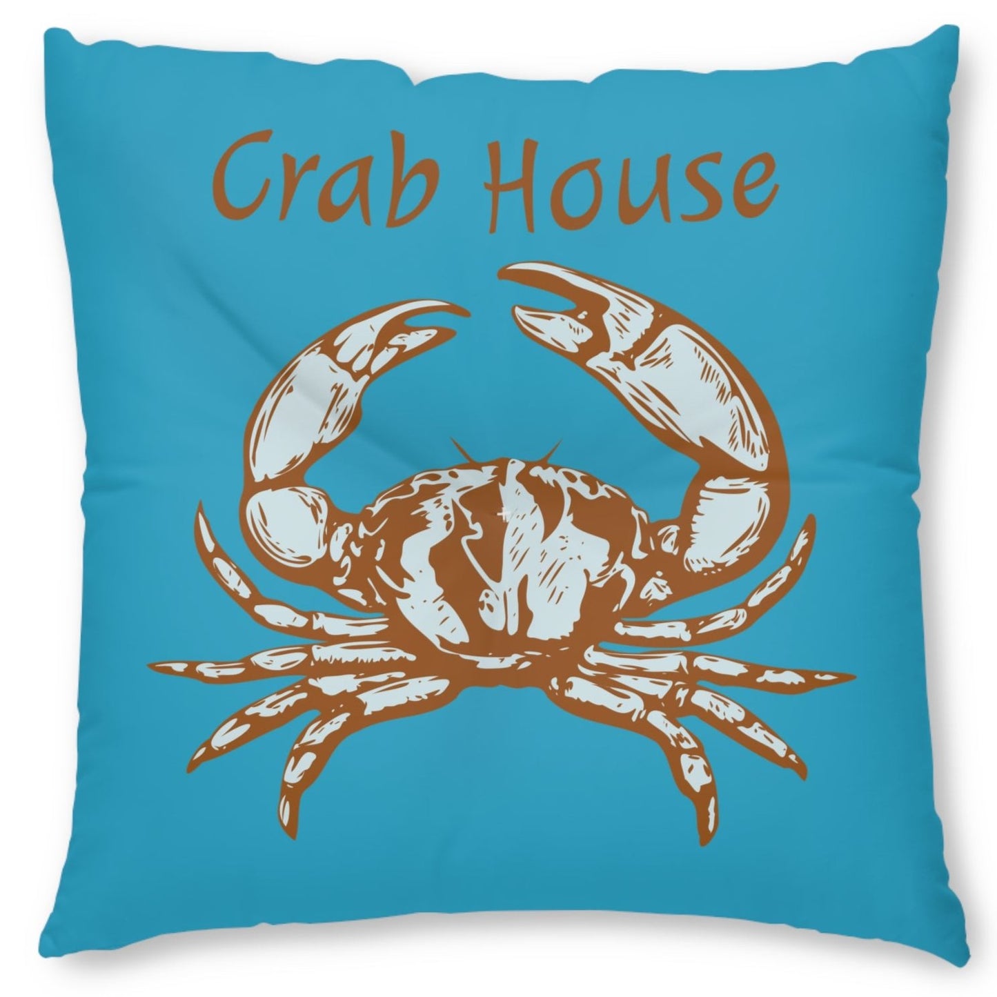 Crab House Tufted Floor Pillow, Square by Caribbean Rays
