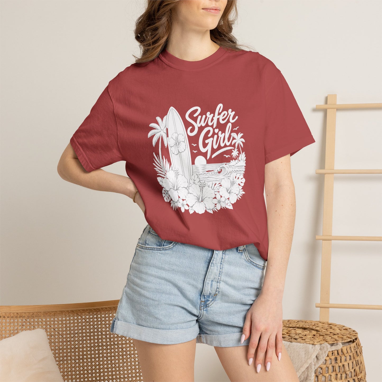 Surfer Girl Graphic Tee — Vintage Beach Surf T‑Shirt
