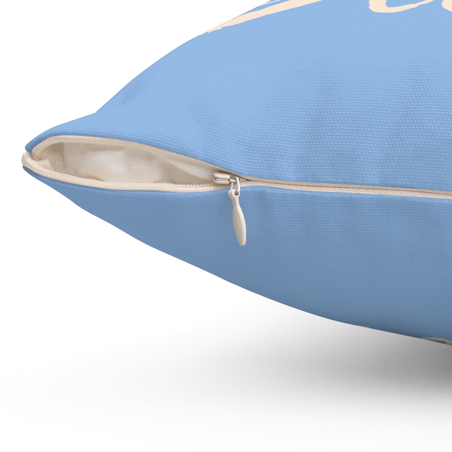 At The Beach Blue Spun Polyester Square Pillow Caribbean Rays