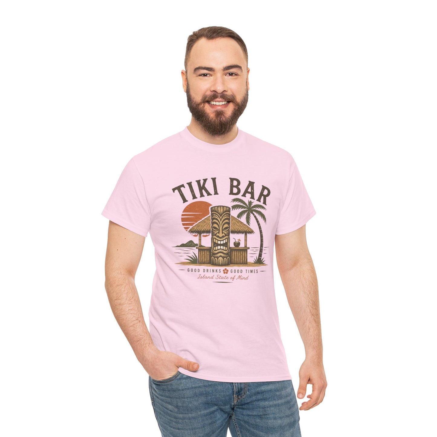 Tiki Bar Vintage Sunset Tee — Tropical Luau Beach Shirt