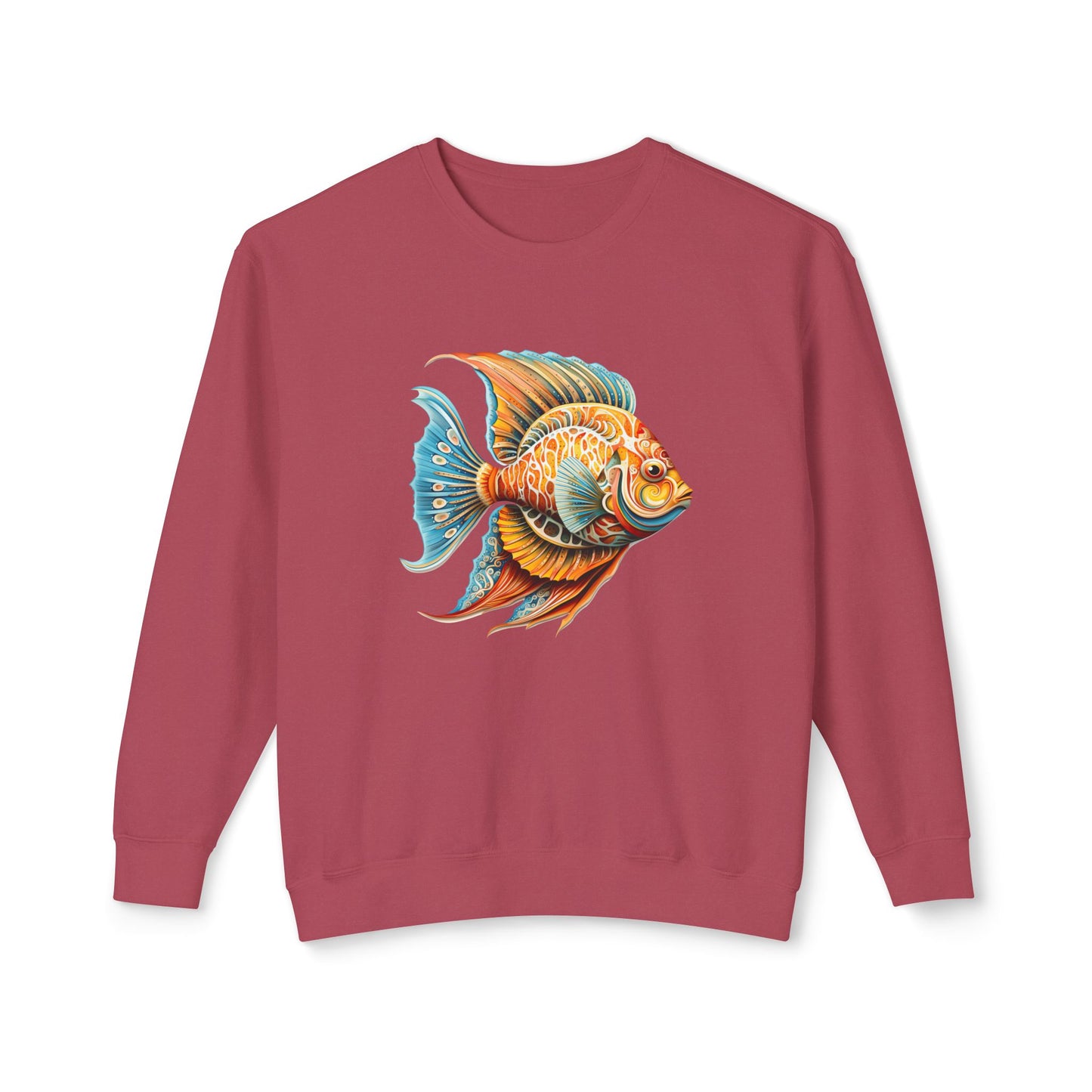 Beach Club Vibrant Fish Art Unisex Lightweight Crewneck Sweatshirt