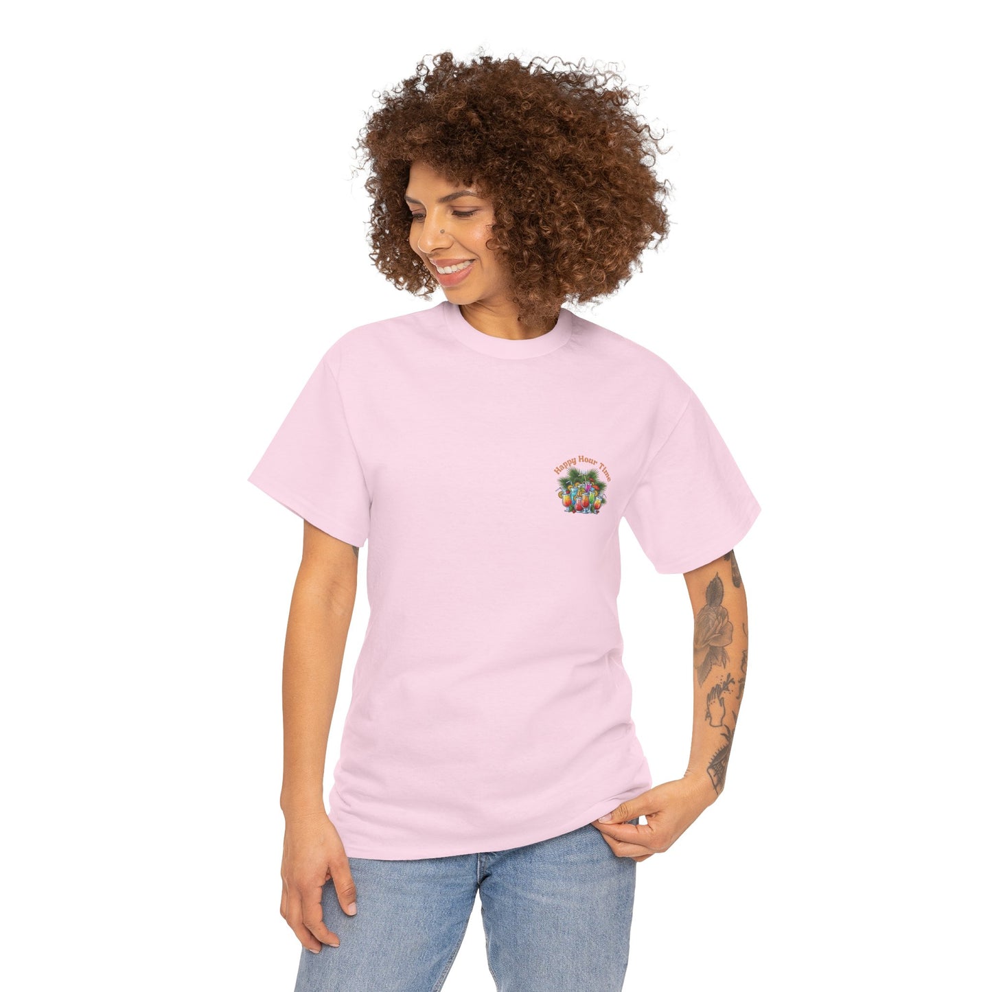 Cocktail Happy Hour Tee — "Happy Hour Time" Tropical Drink T-Shirt