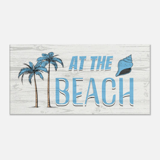 At the Beach Large Blue Canvas Wall Print by Caribbean Rays
