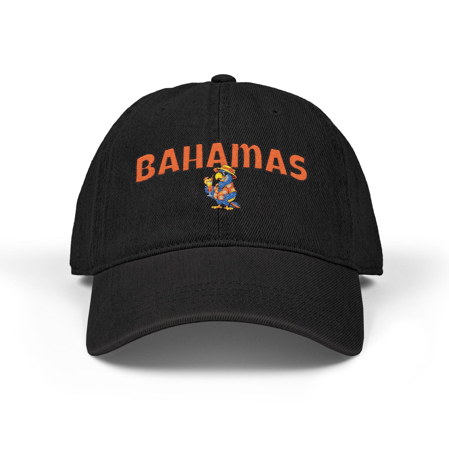 Bahamas Embroidered Parrot Cap - Denim Baseball Hat