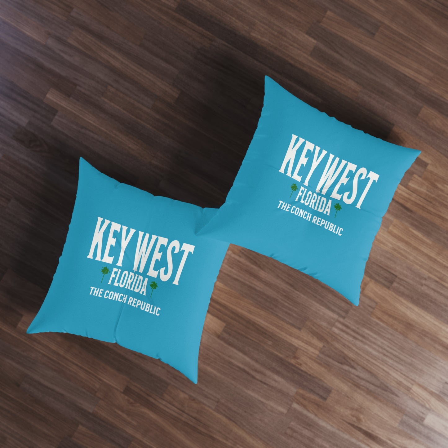 Key West Tufted Floor Pillow, Square Caribbean Rays