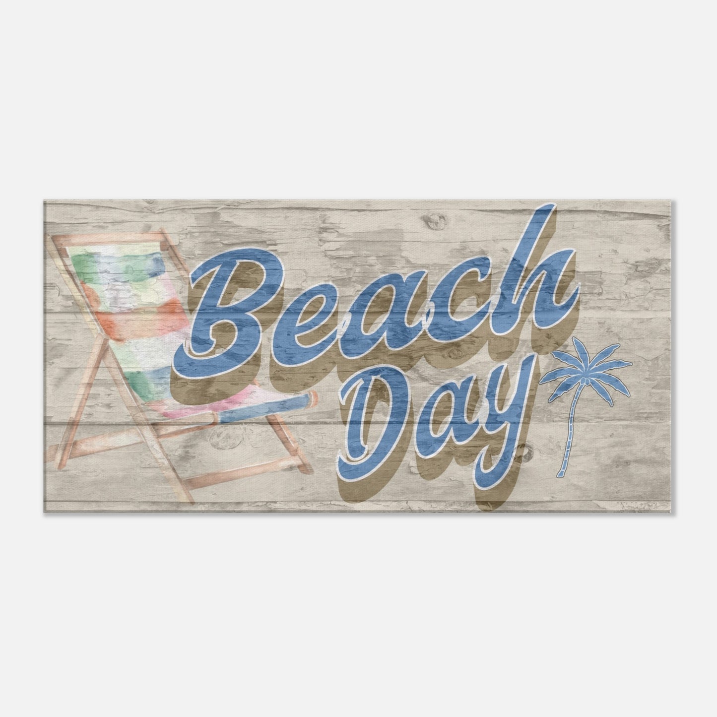 Distressed Beach Day Large Canvas Wall Print - by Caribbean Rays