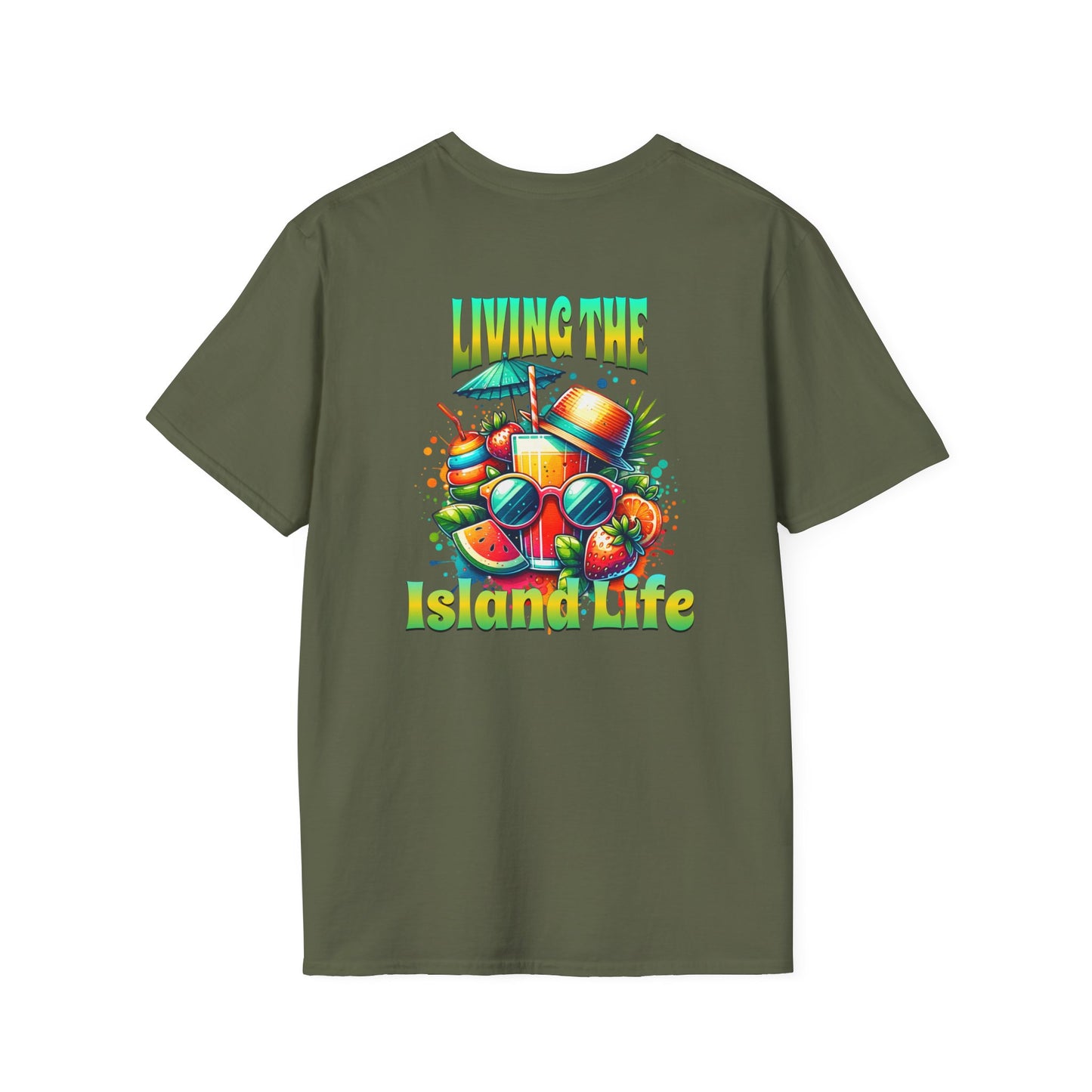 Living the Island Life Unisex Softstyle T-Shirt at Caribbean