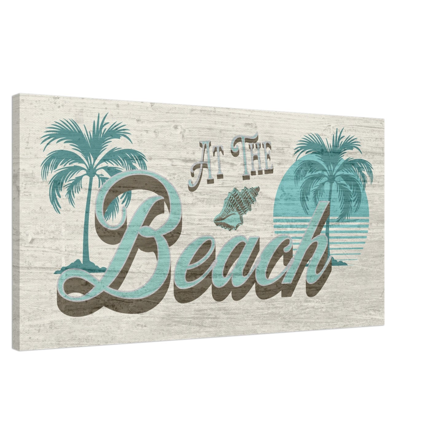 At The Beach Twin Palms Large Canvas Wall Print
