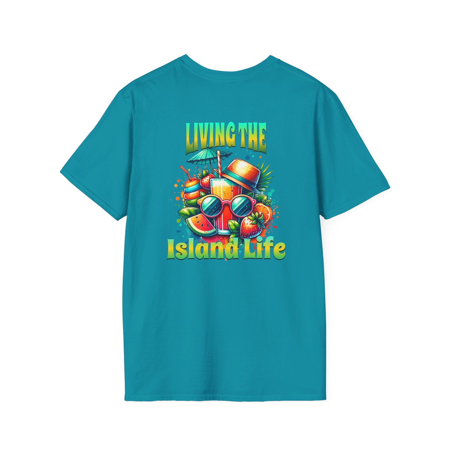 Living the Island Life Unisex Softstyle T-Shirt at Caribbean