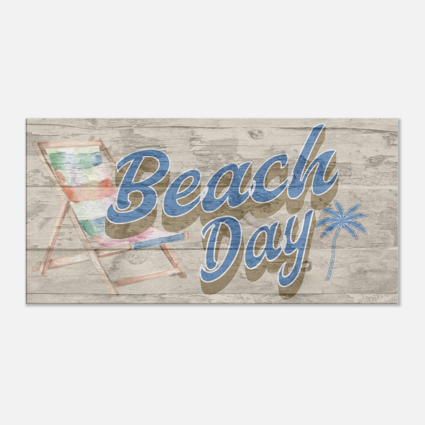 Distressed Beach Day Large Canvas Wall Print by Caribbean Rays