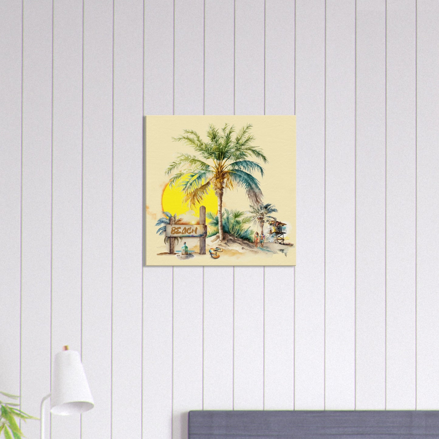 Welcome to the Beach Sunset Canvas Wall Print Caribbean Rays